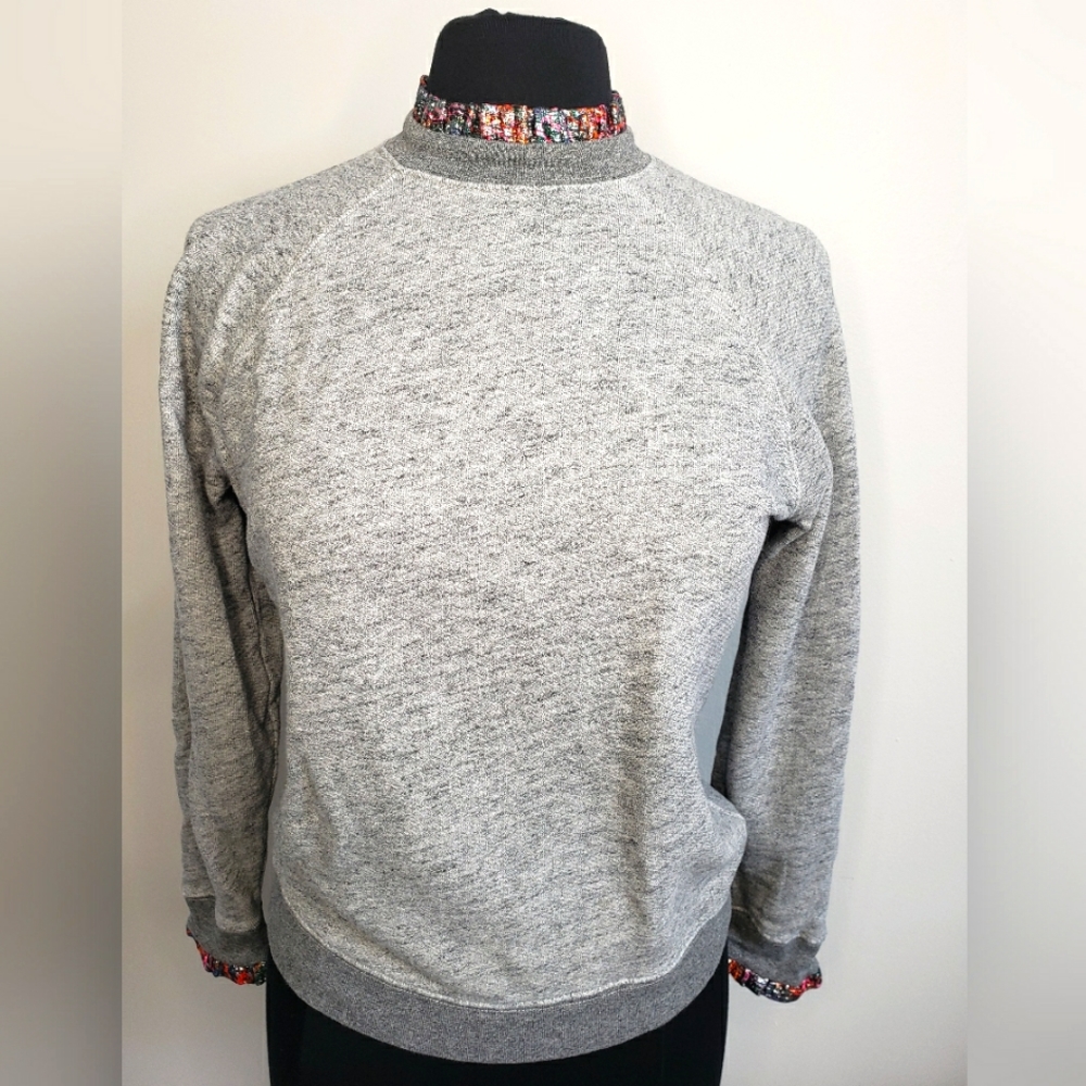 J.CREW Ruffle Neck Cuffs Sweatshirt | Size S